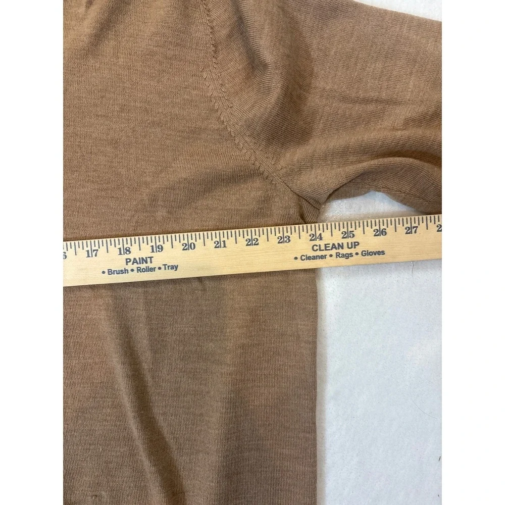 Brooks‎ Brothers Mens XXL Merino Wool V-Neck Sweater Camel Tan Italian Yarn
